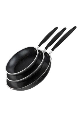 3-Piece Nonstick Mineral and Diamond Triple Coated Frying Pans Set