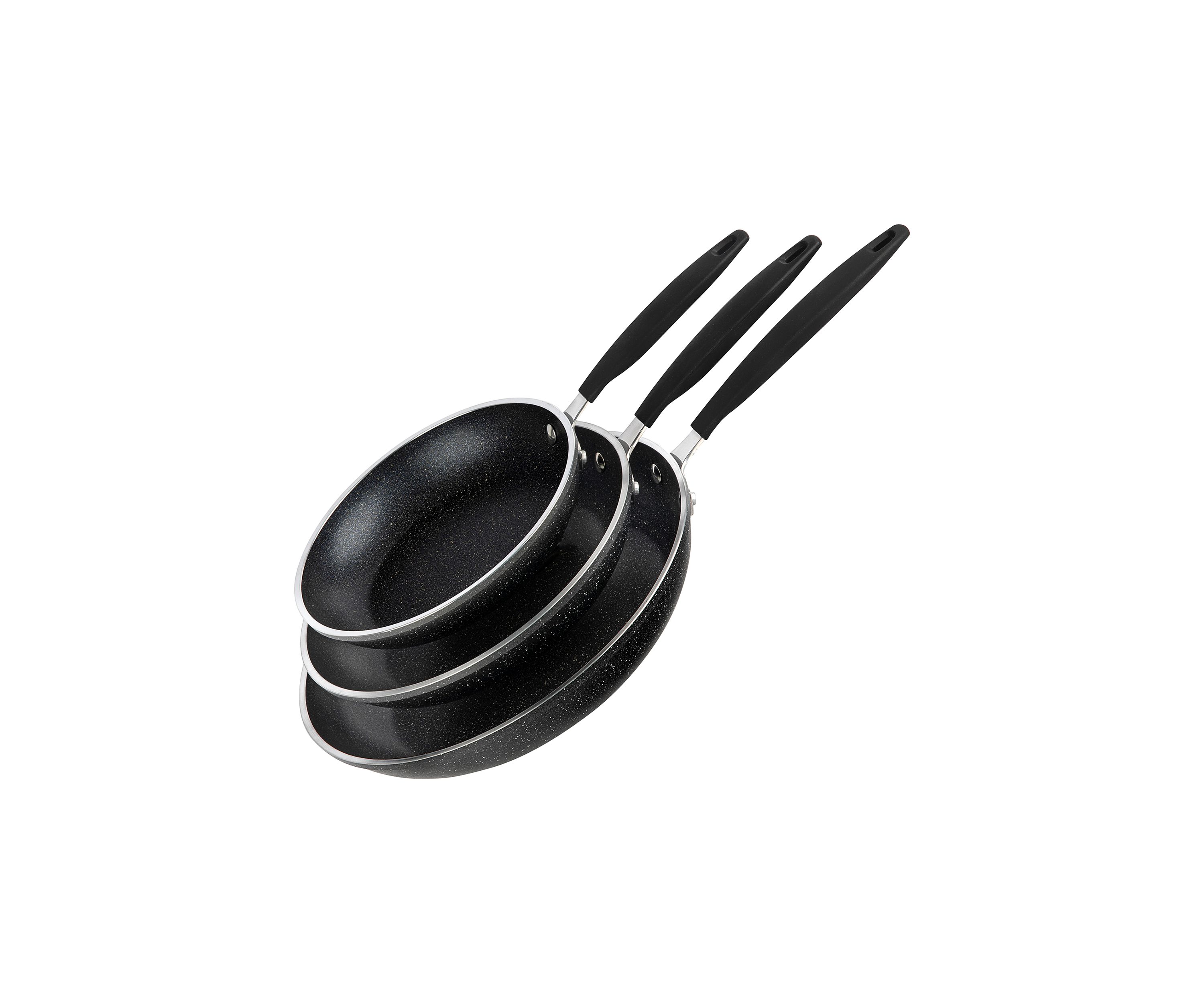 3-Piece Nonstick Mineral and Diamond Triple Coated Frying Pans Set