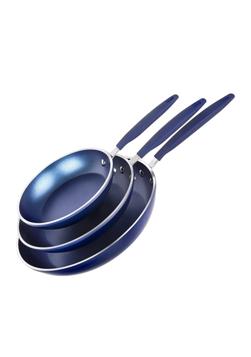 3-Piece Nonstick Mineral and Diamond Triple Coated Frying Pans Set