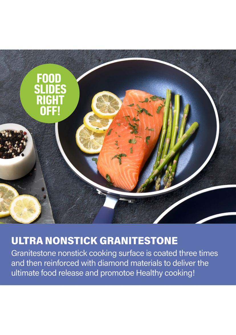 3-Piece Nonstick Mineral and Diamond Triple Coated Frying Pans Set