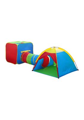 3 in 1 Play Tent Tunnel One Cube One Dome Tent & One Tunnel