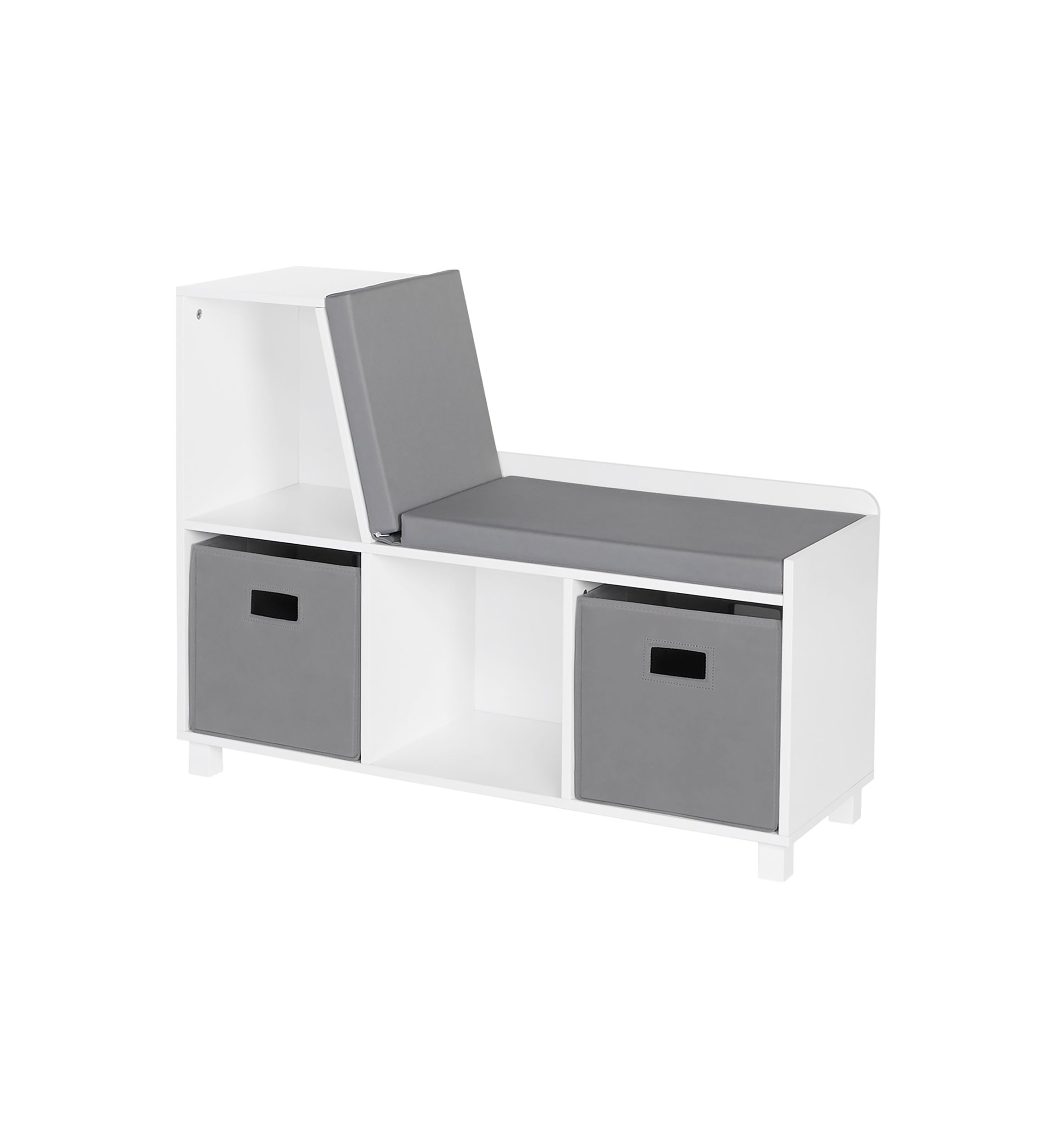  Book Nook Kids Storage Bench with Cubbies and 2 Piece Bin 