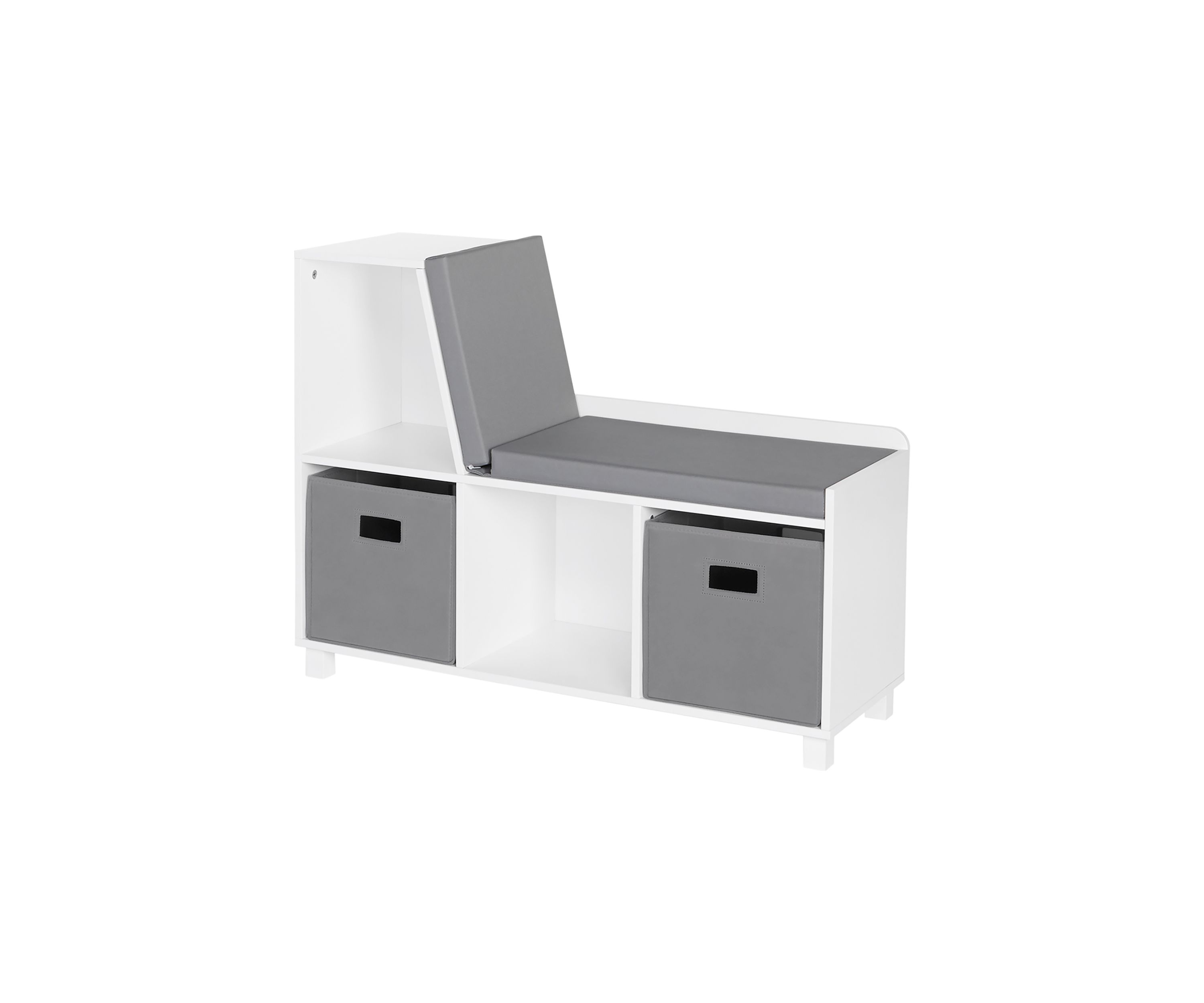  Book Nook Kids Storage Bench with Cubbies and 2 Piece Bin 