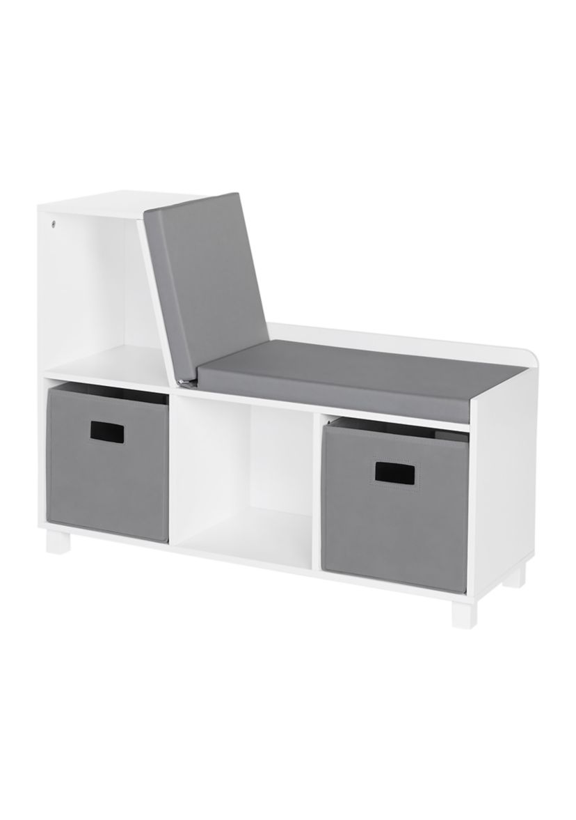  Book Nook Kids Storage Bench with Cubbies and 2 Piece Bin 