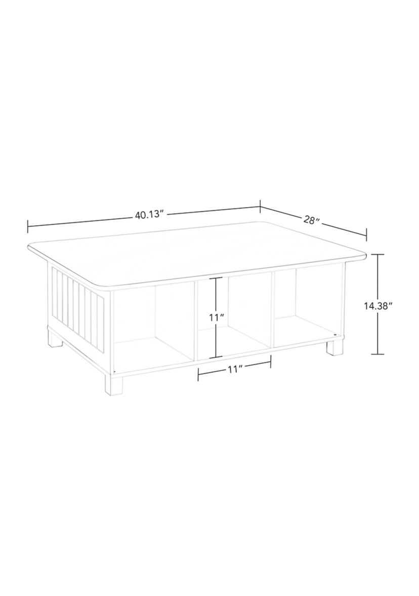  Kids 6 Cubby Storage Activity Table and 2 Piece Bin 