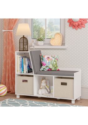 RiverRidge Home Book Nook Kids Storage Bench with Cubbies and 2 Piece Bin