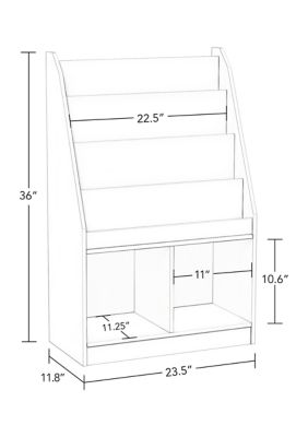 Kids Bookrack with Two Cubbies and 2 Bins