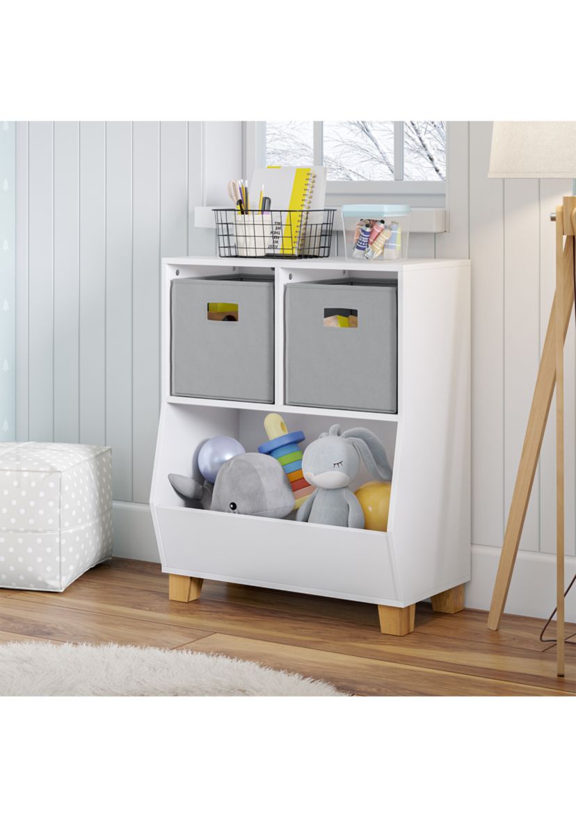  Kids Catch-All Multi-Cubby 24 Inch Toy Organizer and 2 Bins 