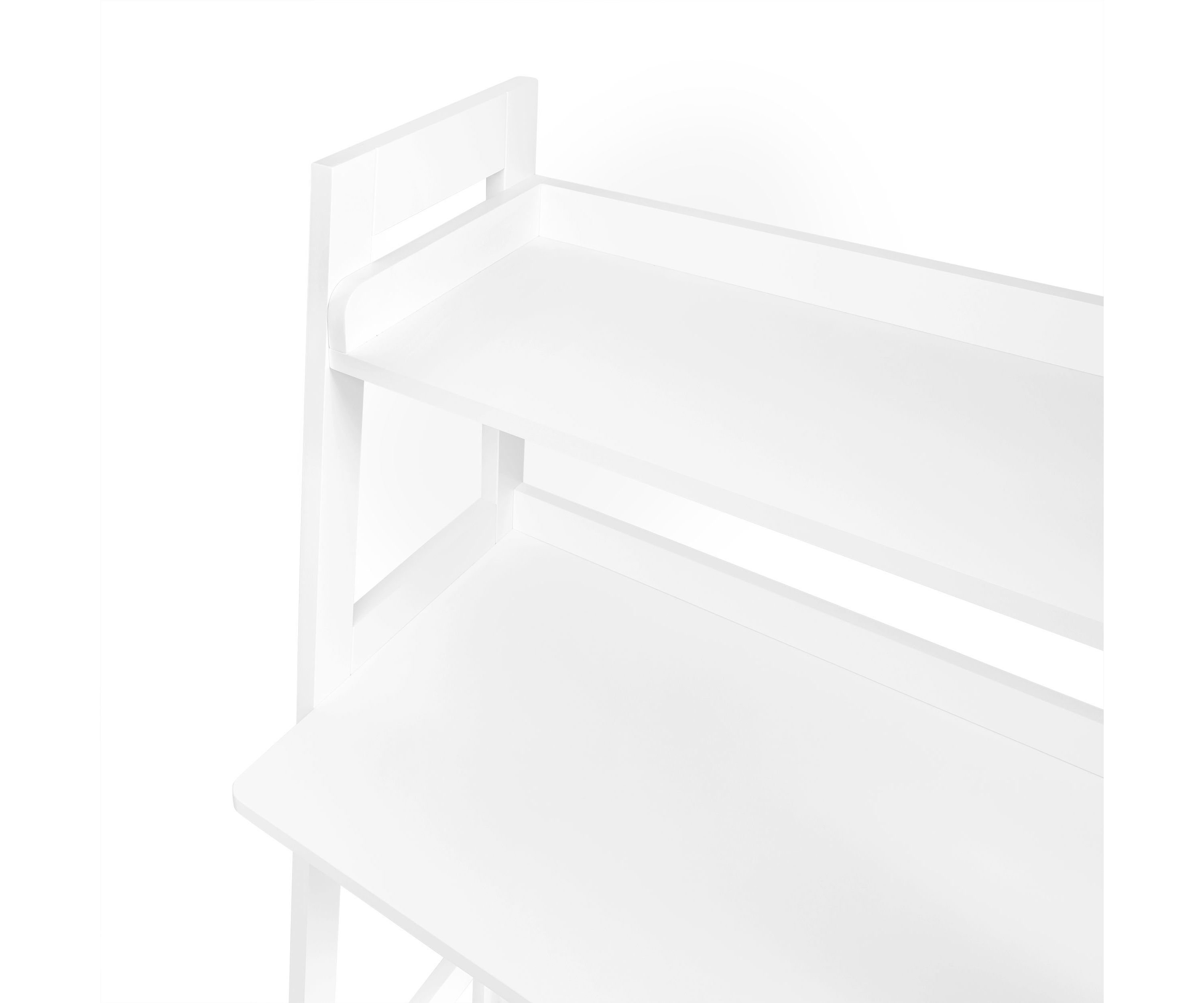 Kids Desk with Ladder Shelf Storage and 2 Bonus 10" Floating Bookshelves - White