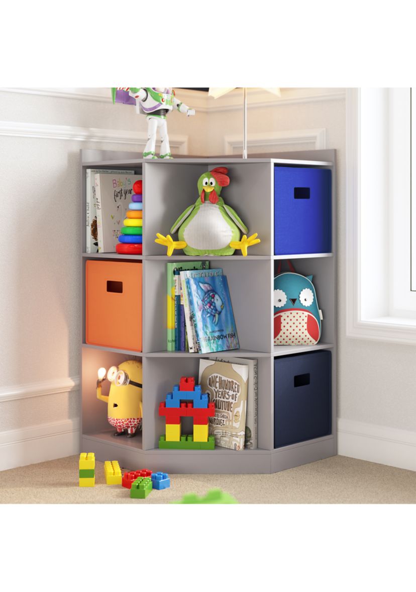 Kids 6-Cubby, 3-Shelf Corner Cabinet