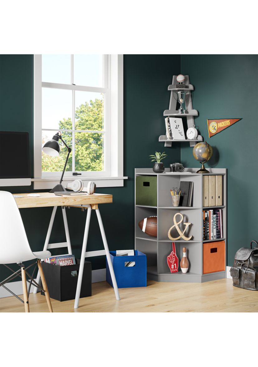 Kids 6-Cubby, 3-Shelf Corner Cabinet