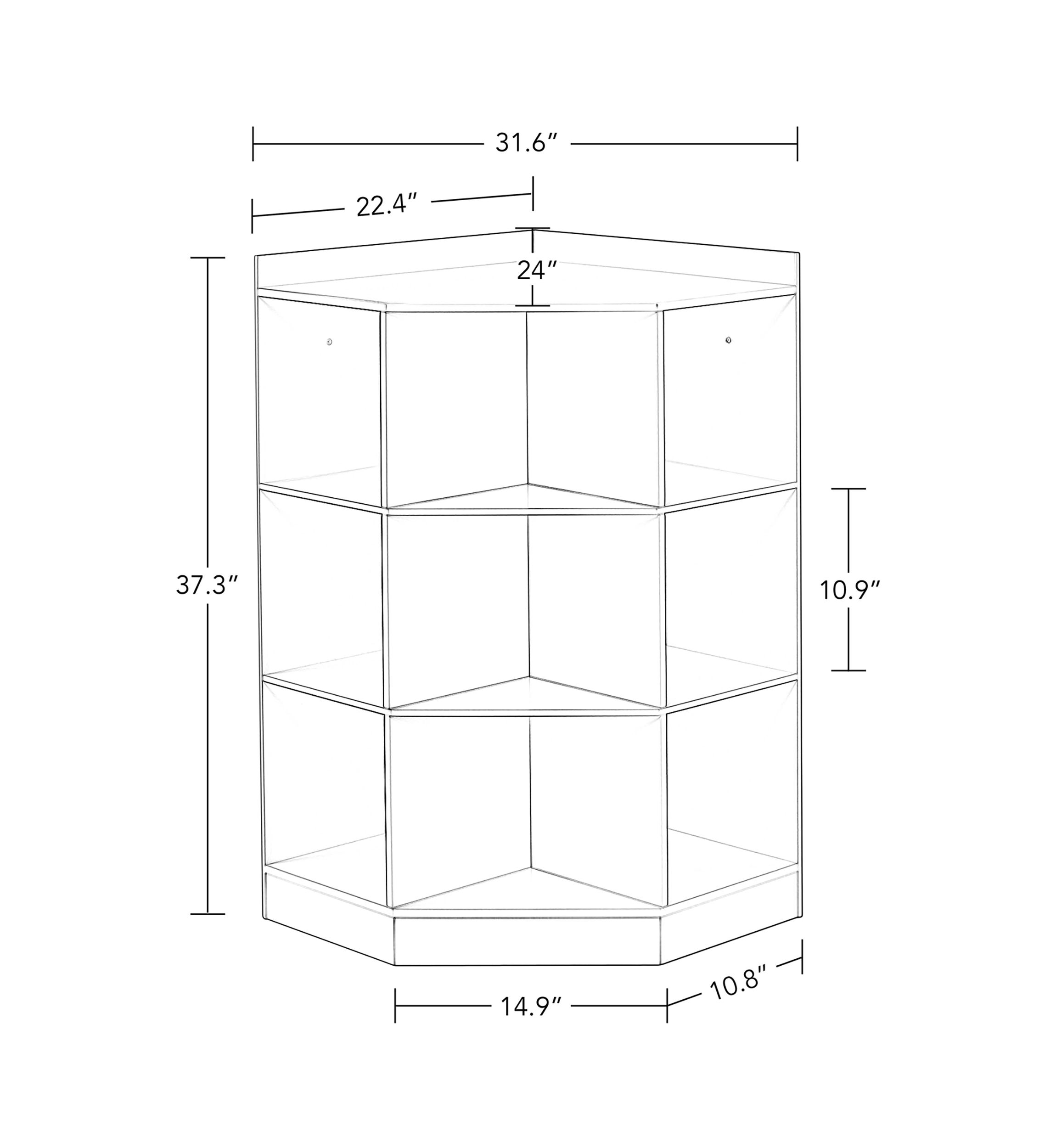 Kids 6-Cubby, 3-Shelf Corner Cabinet