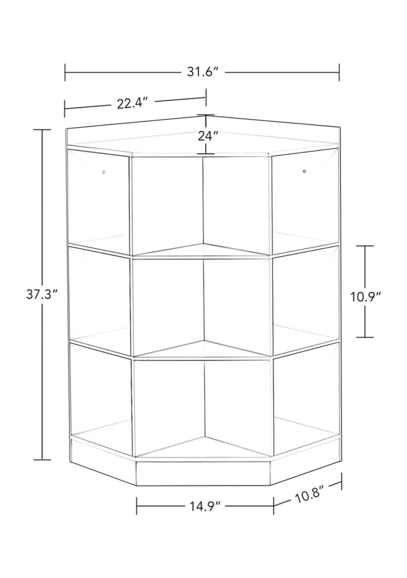 Kids 6-Cubby, 3-Shelf Corner Cabinet