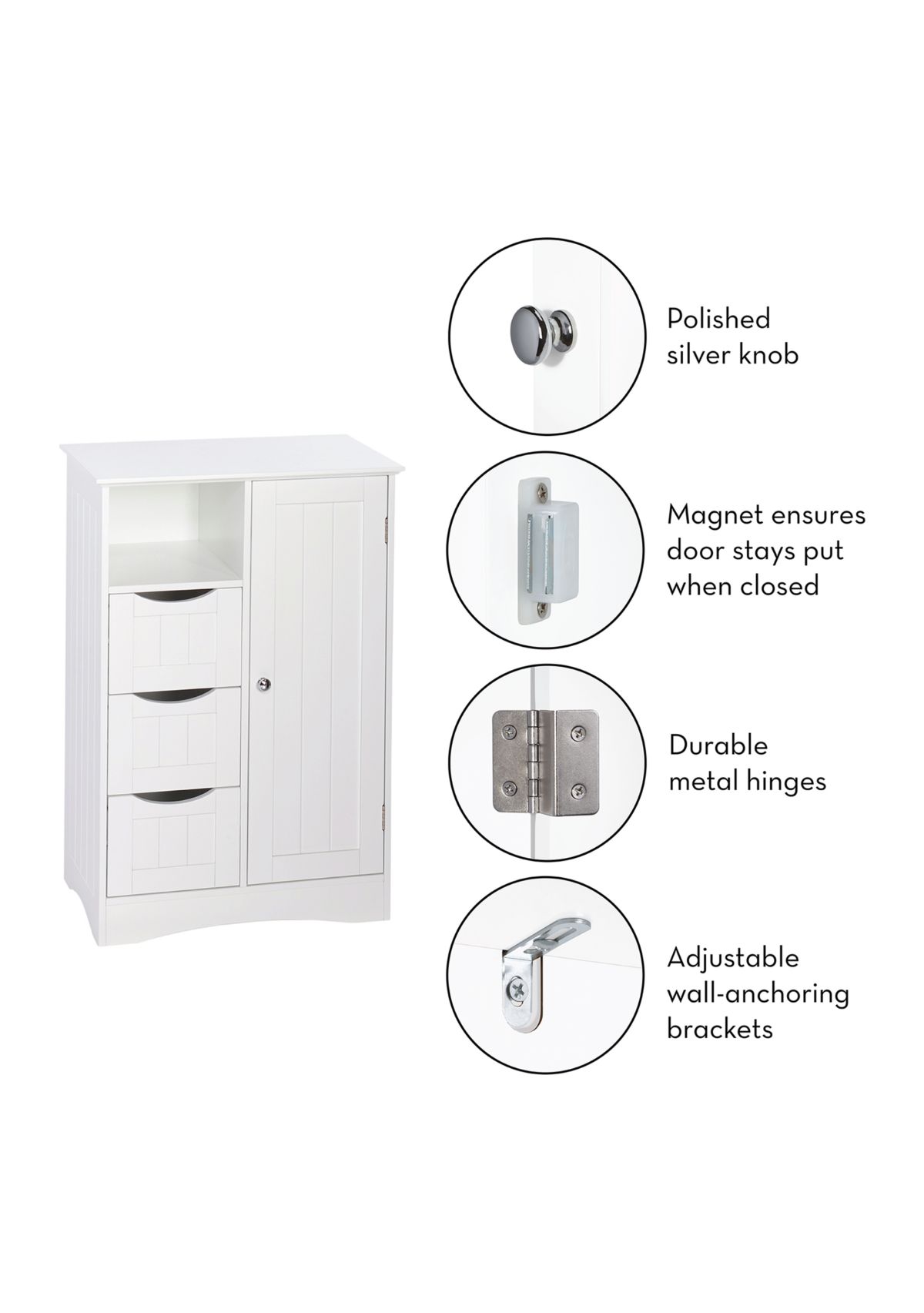 Ashland 1-Door, 3-Drawer Floor Cabinet