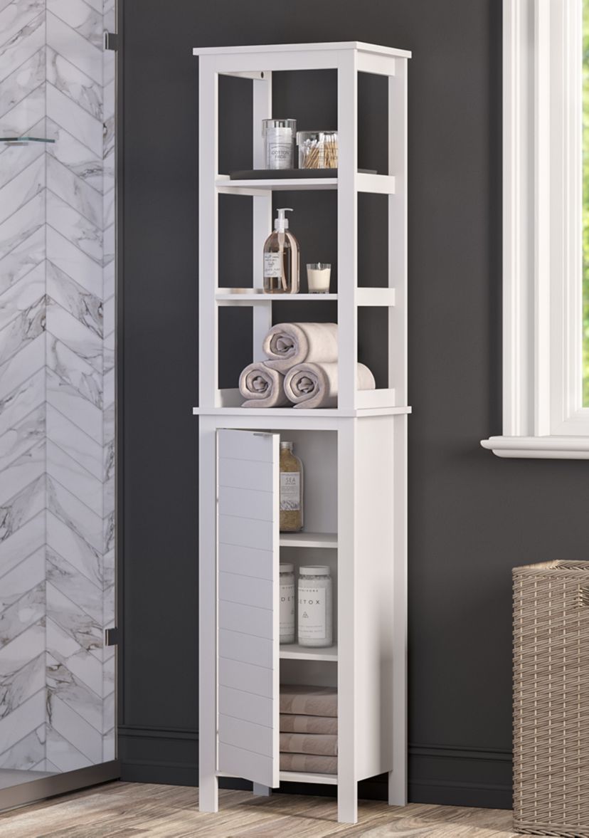 Madison Linen Tower with Open Shelves