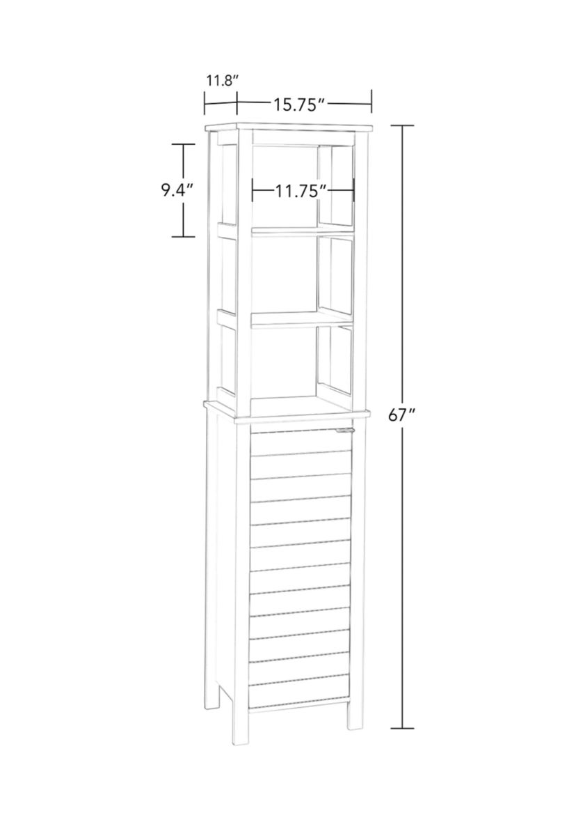Madison Linen Tower with Open Shelves