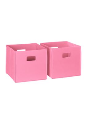 RiverRidge Home Folding Storage Bin Set, Pink