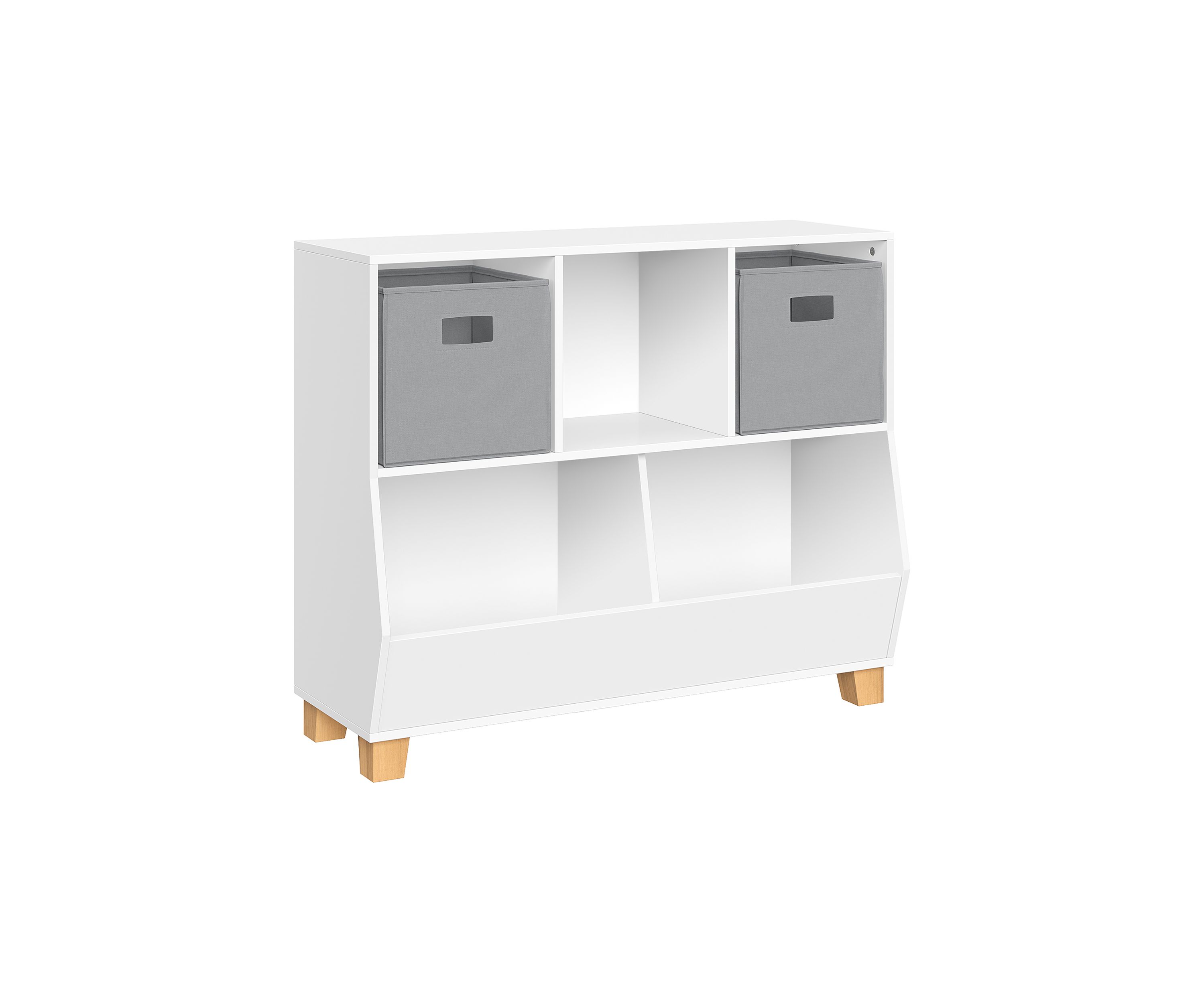  Kids Catch-All Multi-Cubby 35 Inch Toy Organizer and 2 Bins 