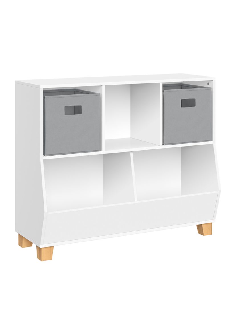  Kids Catch-All Multi-Cubby 35 Inch Toy Organizer and 2 Bins 