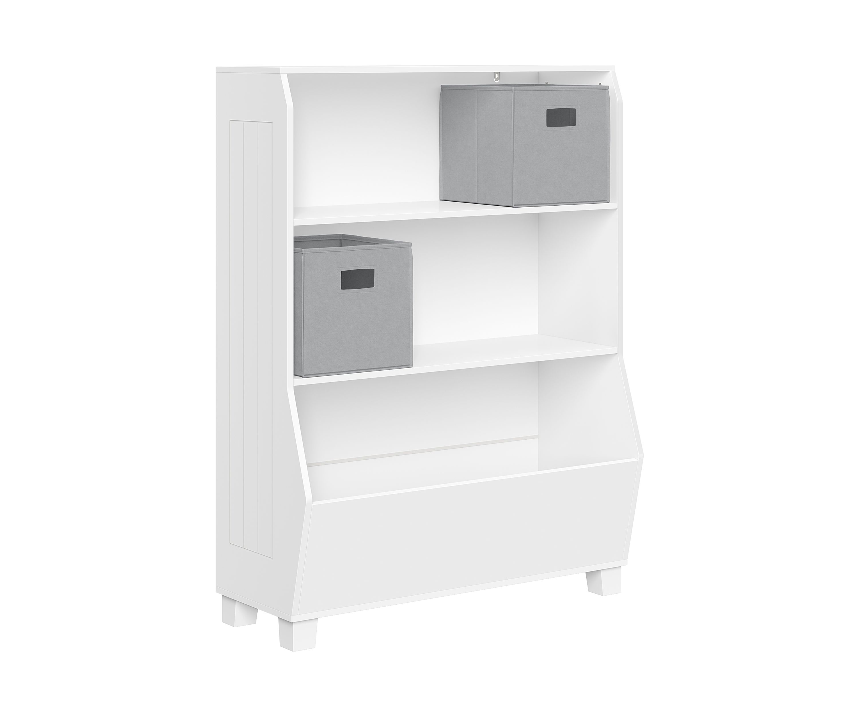  Kids 34 Inch Bookcase with Toy Organizer and 2 Bins 