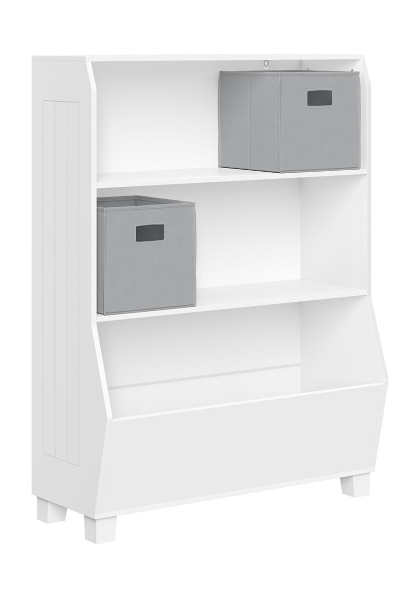  Kids 34 Inch Bookcase with Toy Organizer and 2 Bins 