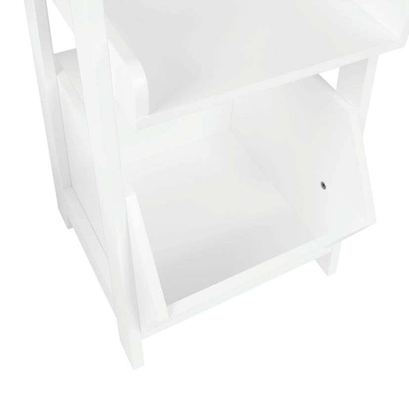 Kids 4-Tier 13in Ladder Shelf with Toy Organizer and 2pc Taupe Bins