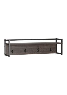 Afton 4-Hook Metal Frame Wall Shelf