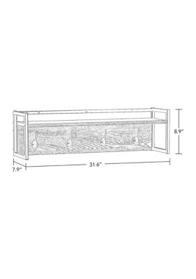 Afton 4-Hook Metal Frame Wall Shelf