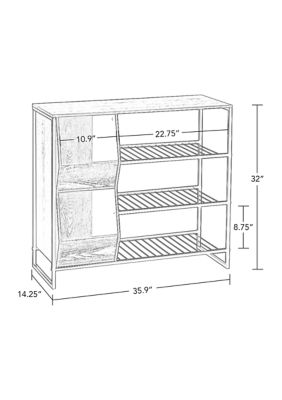 Afton 3-Tier Shoe Rack with Storage Bins