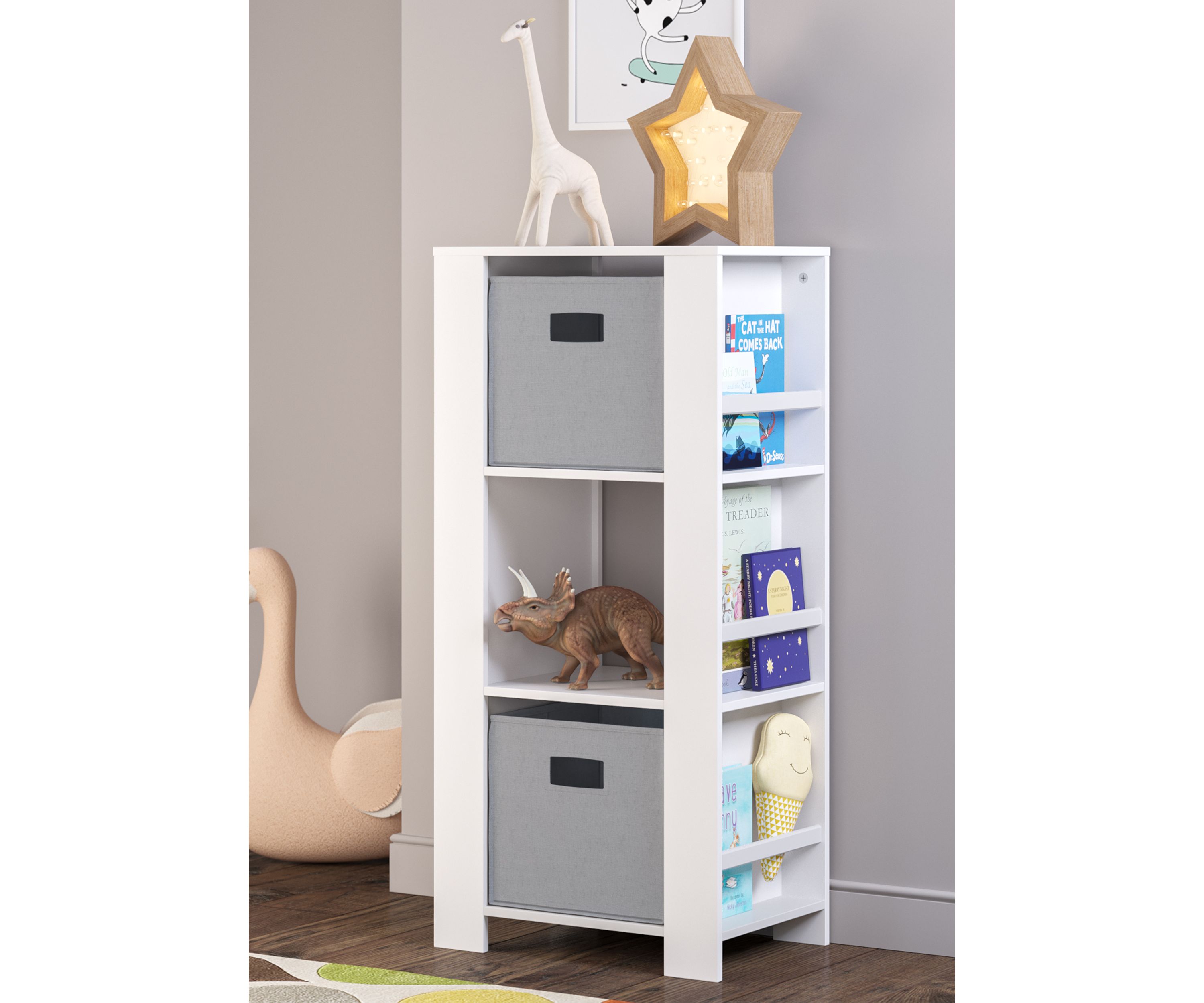 Book Nook Kids Cubby Storage Tower with Bookshelves