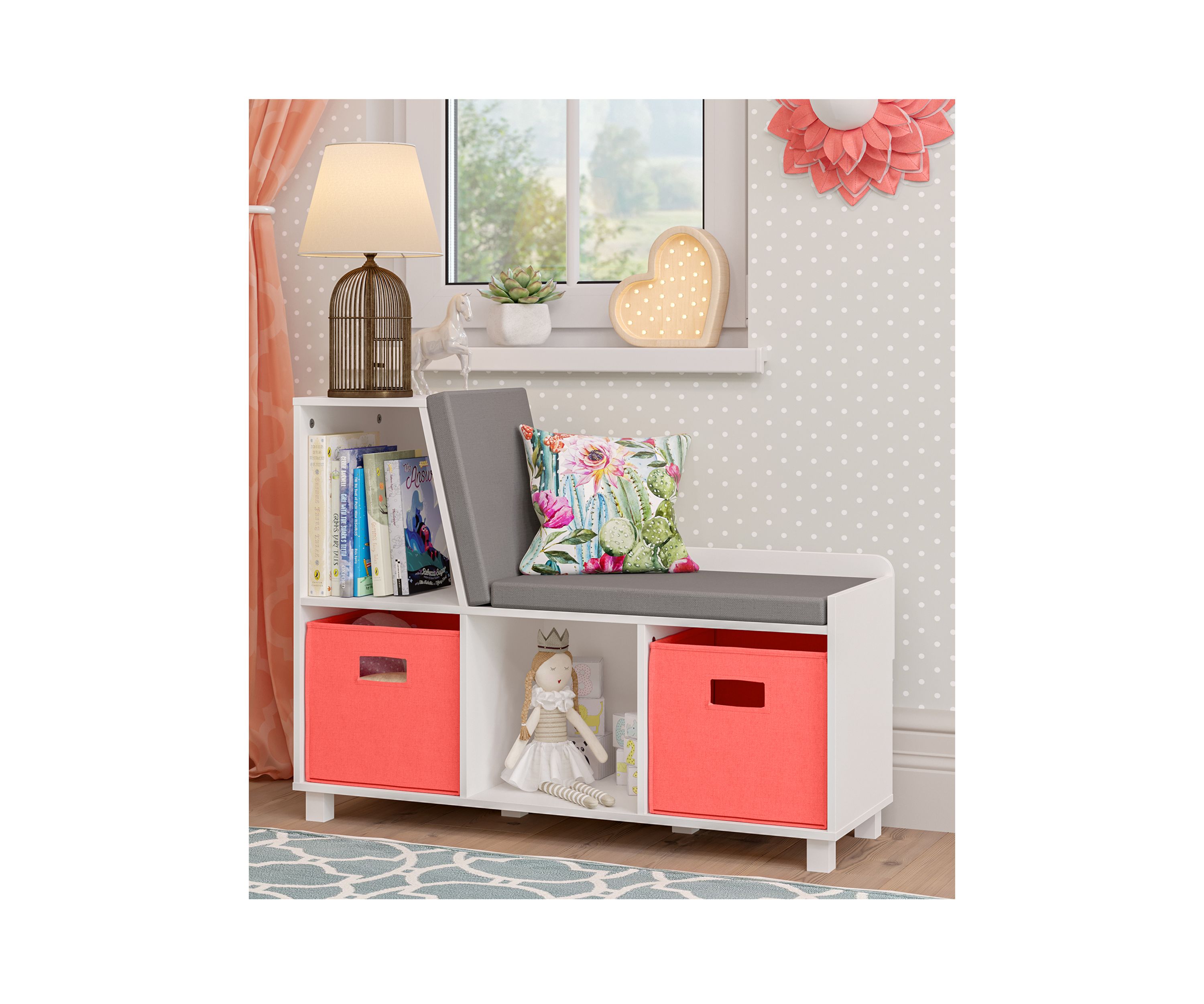 Book Nook Kids Storage Bench with Cubbies