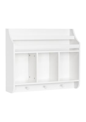 Book Nook Kids Wall Shelf with Cubbies and Bookrack