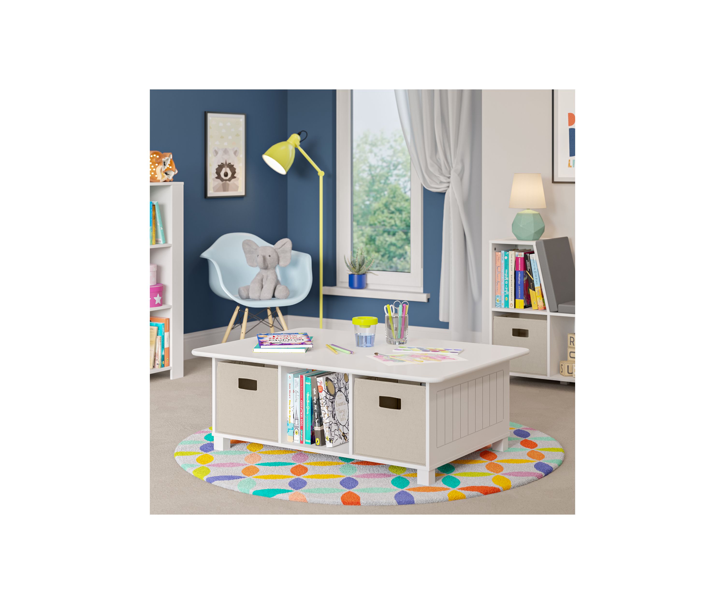 Kids 6 Cubby Storage Activity Table