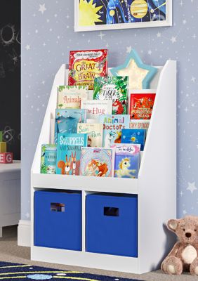 Kids Bookrack with Two White Cubbies