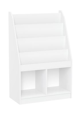 Kids Bookrack with Two White Cubbies