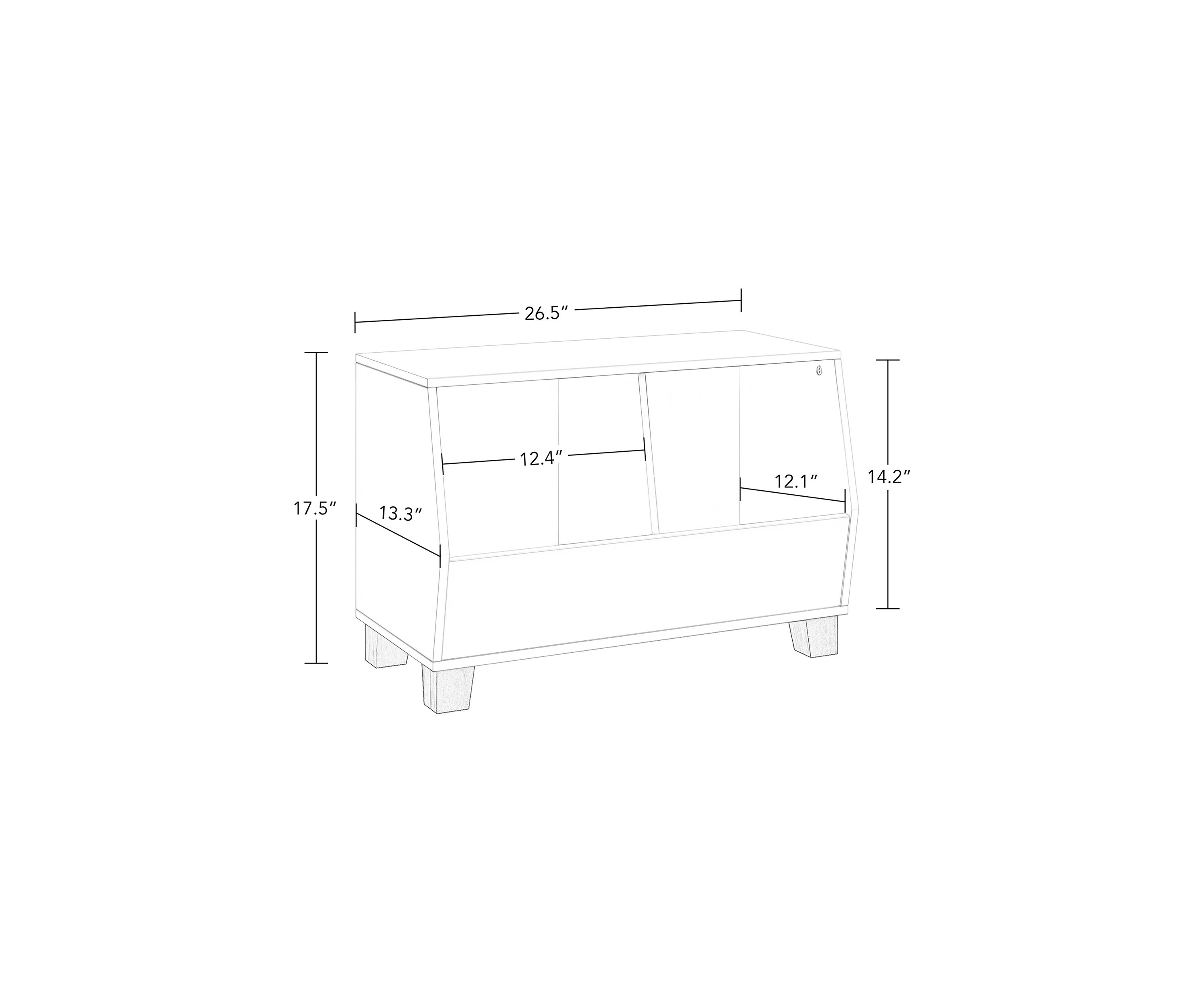 Kids Catch All 27 Inch Toy Organizer in White