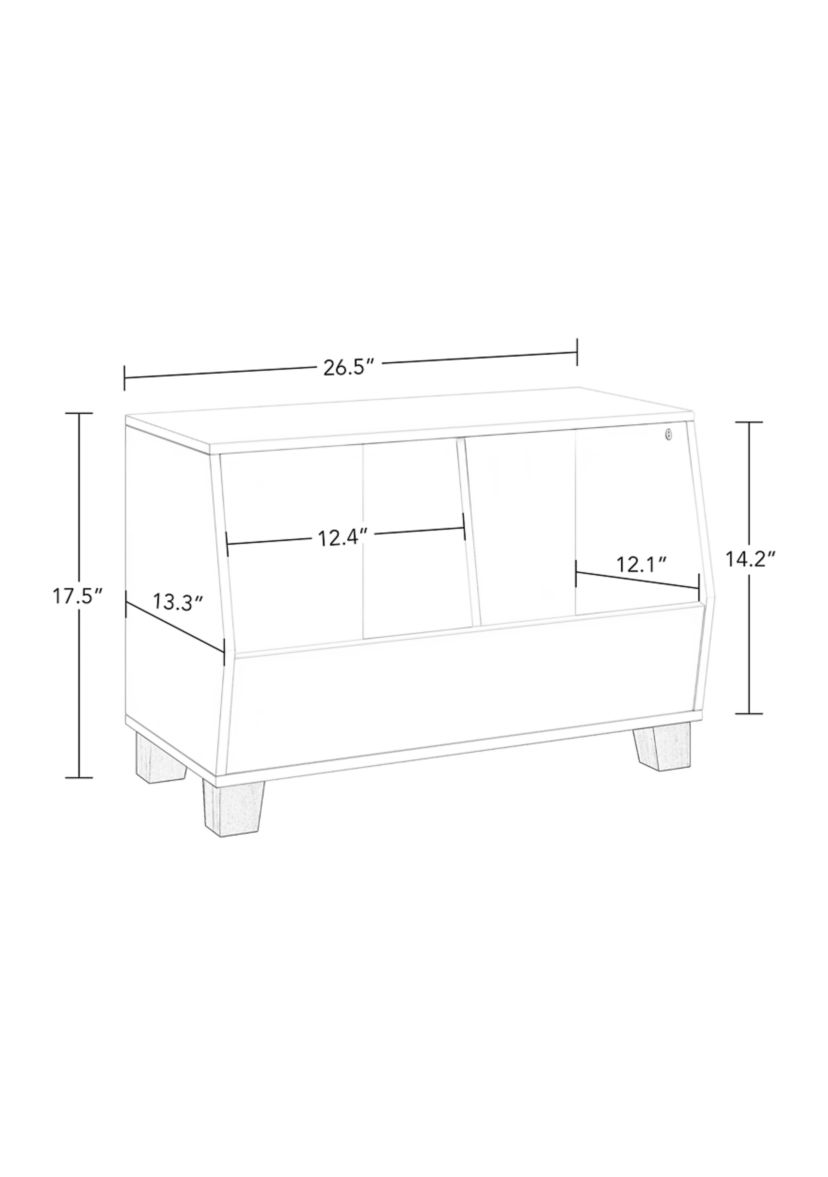 Kids Catch All 27 Inch Toy Organizer in White