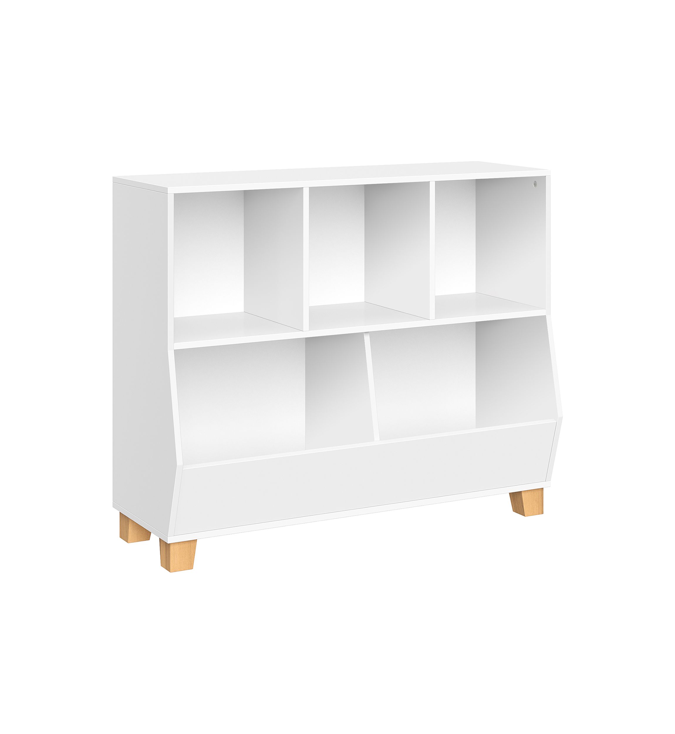 Kids Catch All Multi Cubby 35 Inch Toy Organizer in White