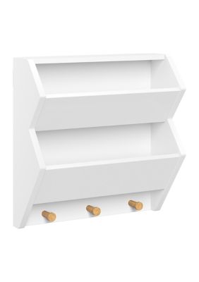 Kids Catch All Wall Shelf with Hooks