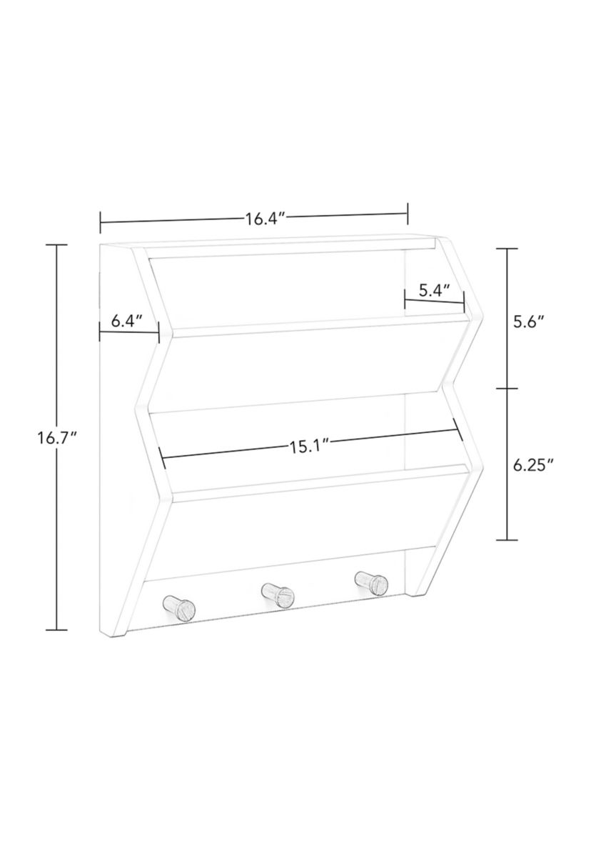 Kids Catch All Wall Shelf with Hooks