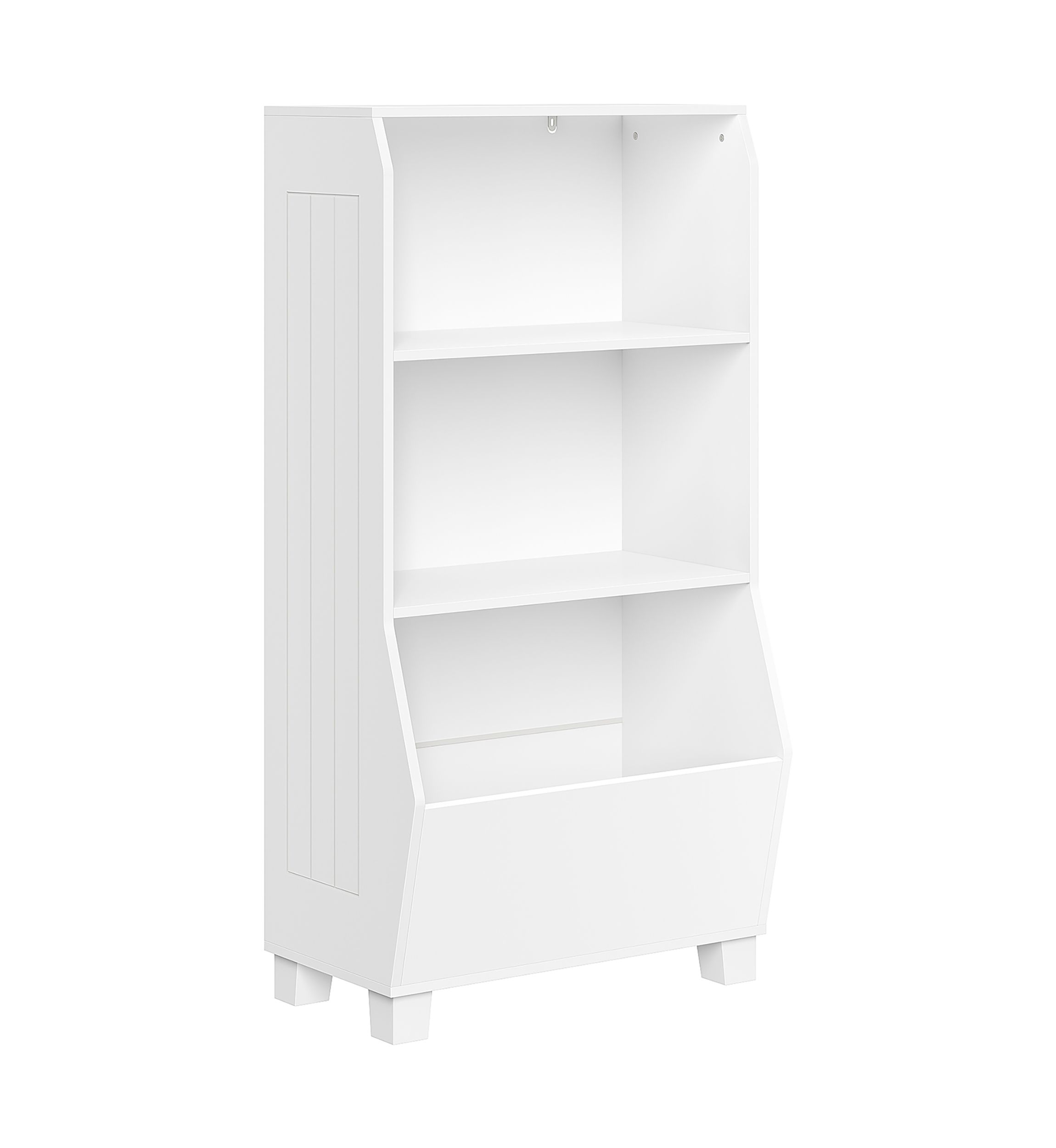 Kids 23 Inch Bookcase with Toy Organizer in White