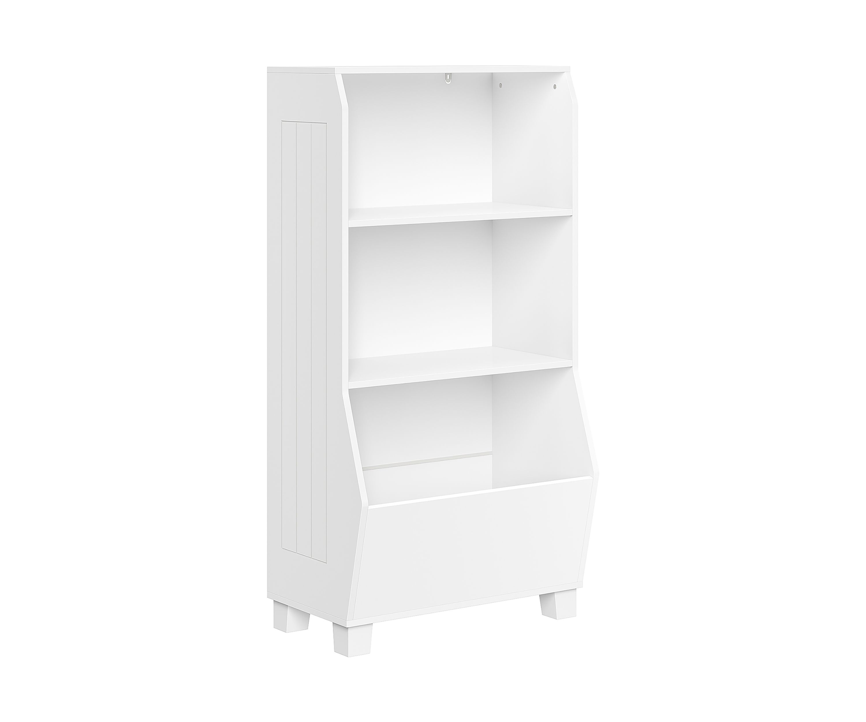 Kids 23 Inch Bookcase with Toy Organizer in White