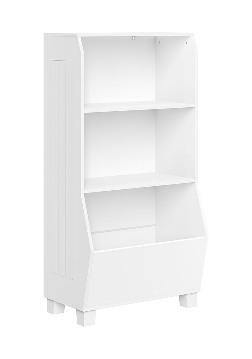 Kids 23 Inch Bookcase with Toy Organizer in White