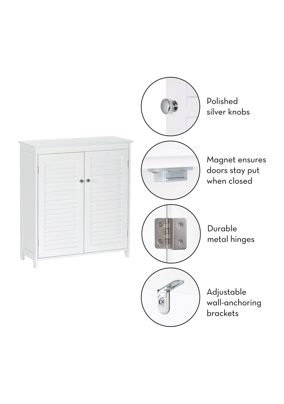 Ellsworth Two Door Floor Cabinet in White