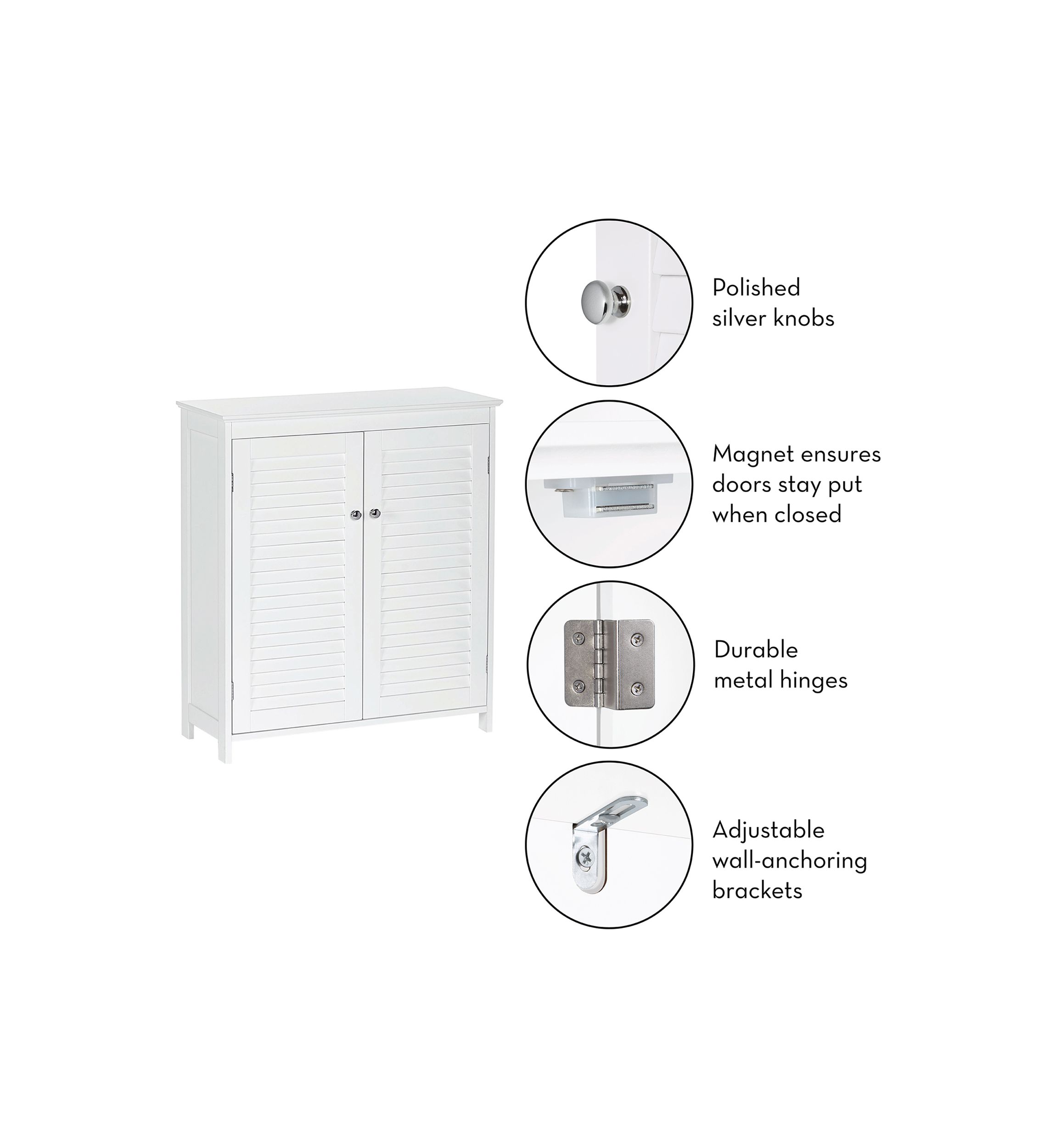 Ellsworth Two Door Floor Cabinet in White