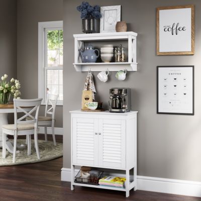 Ellsworth Two-Door Floor Cabinet with Open Shelf, White