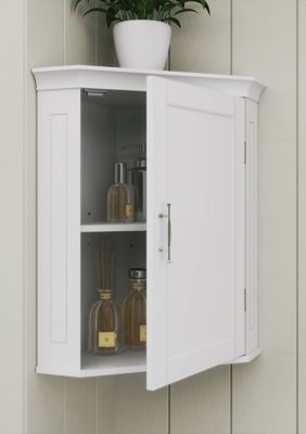 RiverRidge Home Somerset Corner Wall Cabinet, White