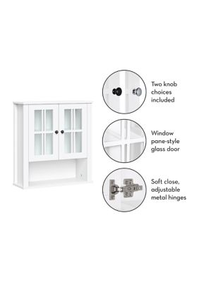 Basicwise Wall Mount Bathroom Mirrored Storage Cabinet With Open Shelf  2  Adjustable Shelves Medicine Organizer Storage Furniture (white) : Target