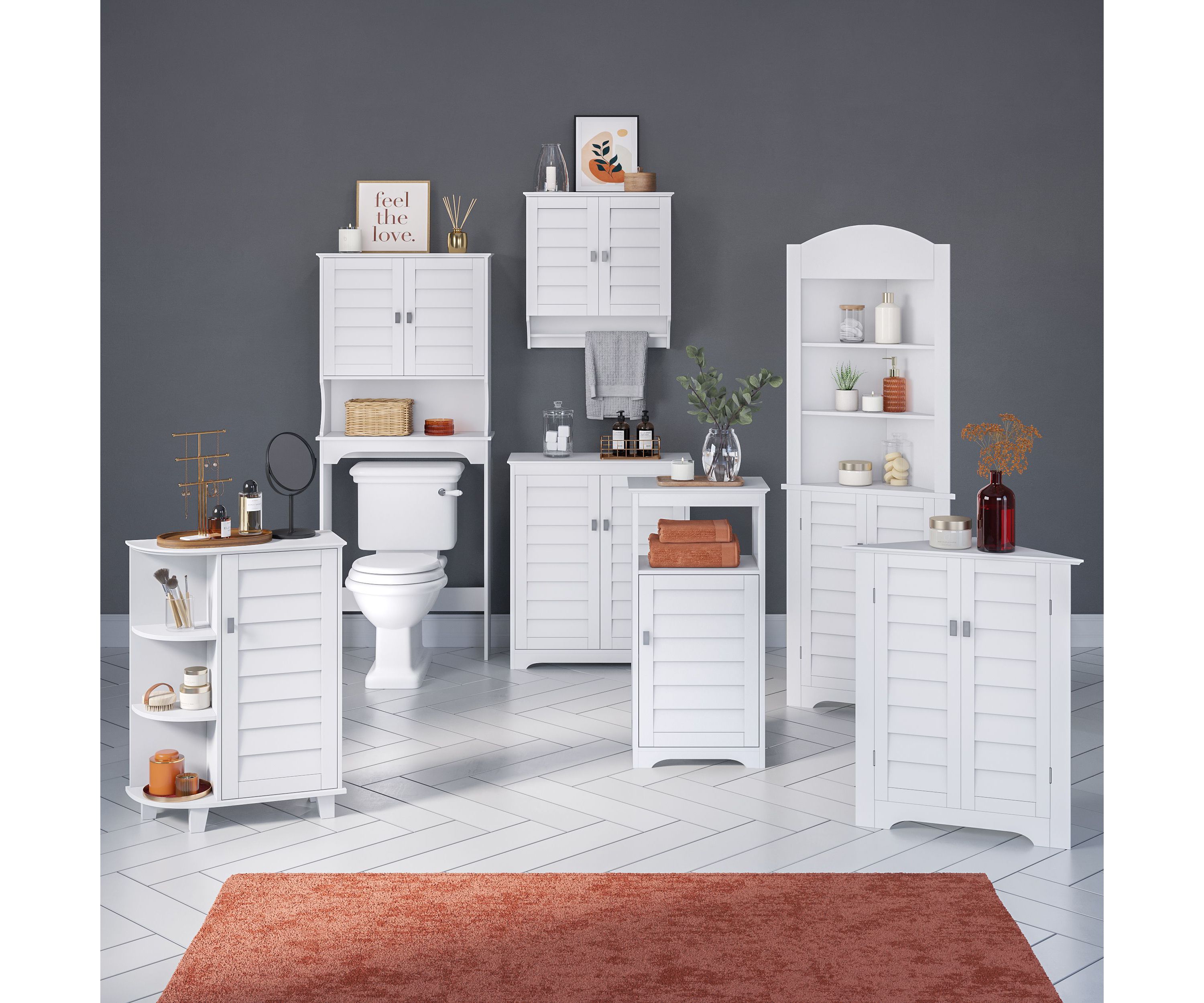 Brookfield Single Door Floor Cabinet with Side Shelves