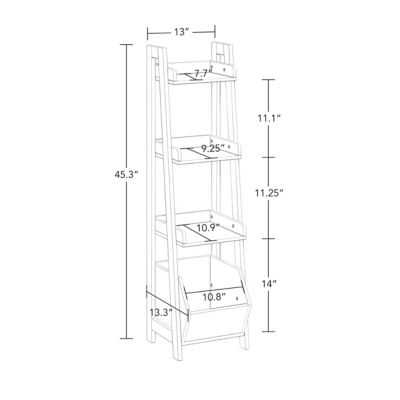 Amery 4-Tier 13in Bathroom Ladder Shelf with Open Storage Organizer